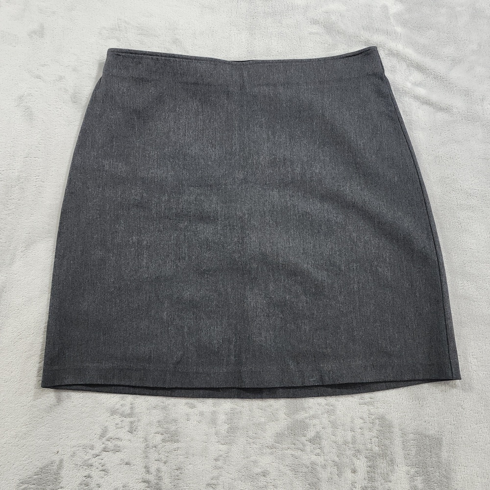 Old Navy Skirt Womens M Gray Knit Pencil Knee Length Pull On Stretch Office